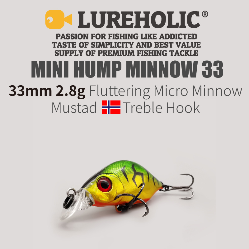Fishing Hook Treble - LUREHOLIC 33mm 2.8g Fluttering Micro Minnow