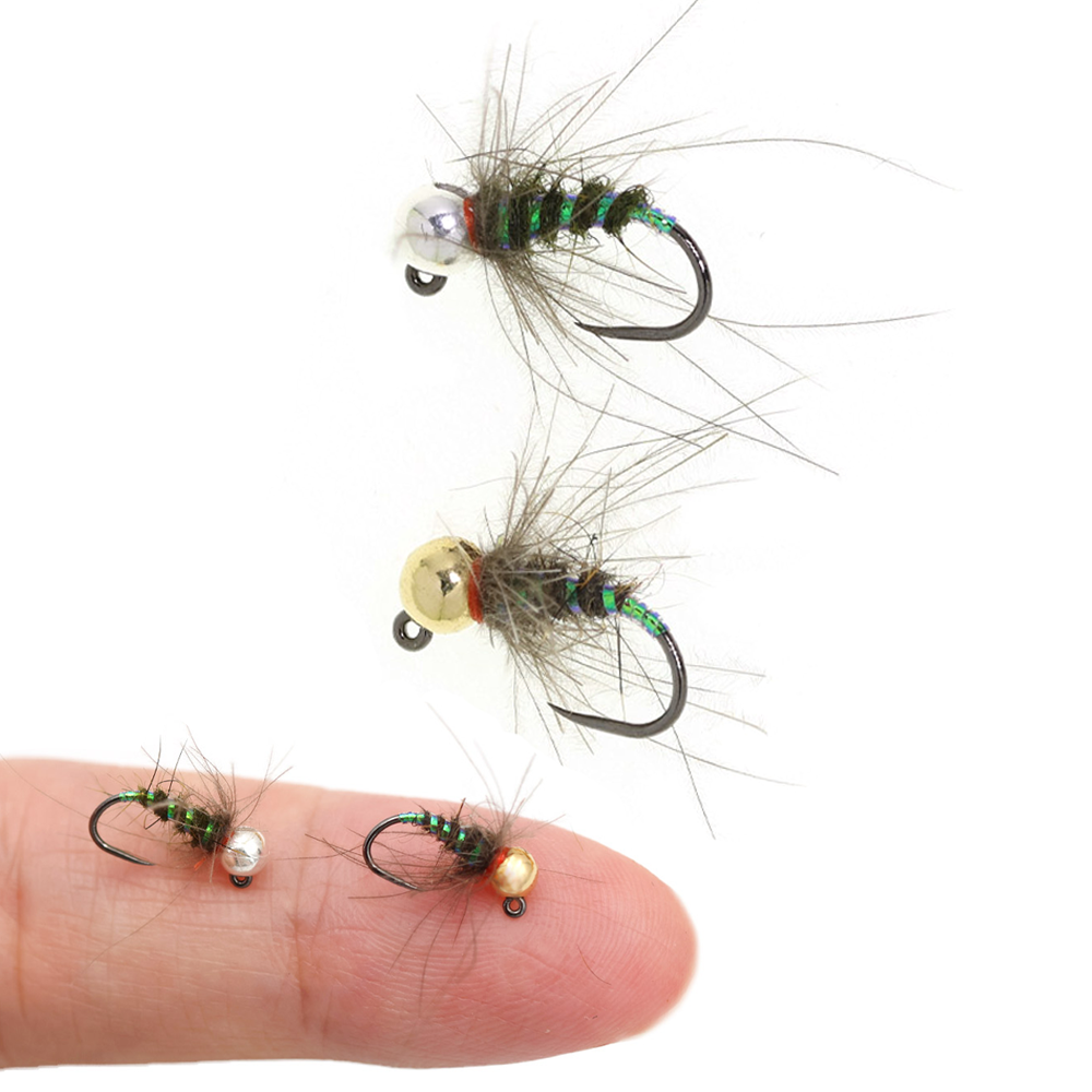 Fishing Hook Barbless - 4pcs #16 Tungsten Beadhead CDC Jig