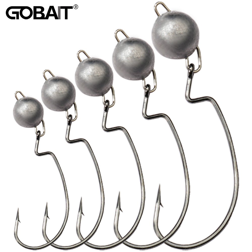 Fishing Hook Weedless - 5Pcs Metal Jig Head Worm Hooks