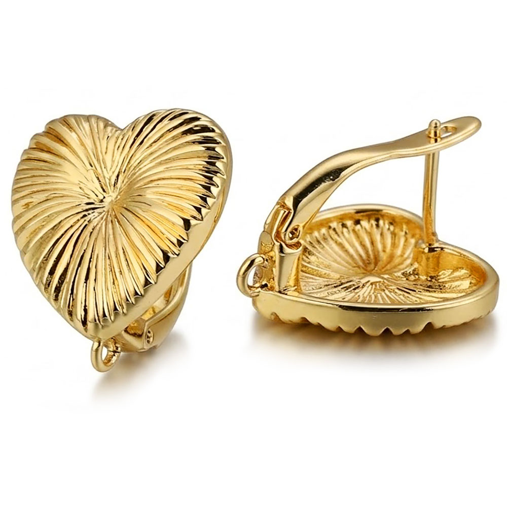 Fishing Hook - 2/4/6pcs Texture Heart Leverback Earring Hooks