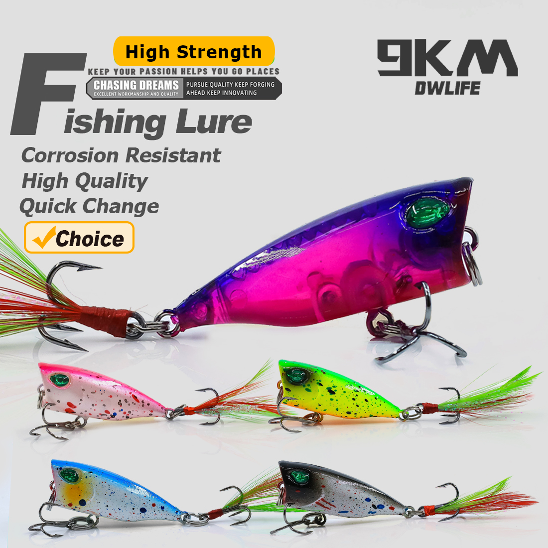 Fishing Hook Treble - Minnow Lures Popper Set Crankbaits 4g