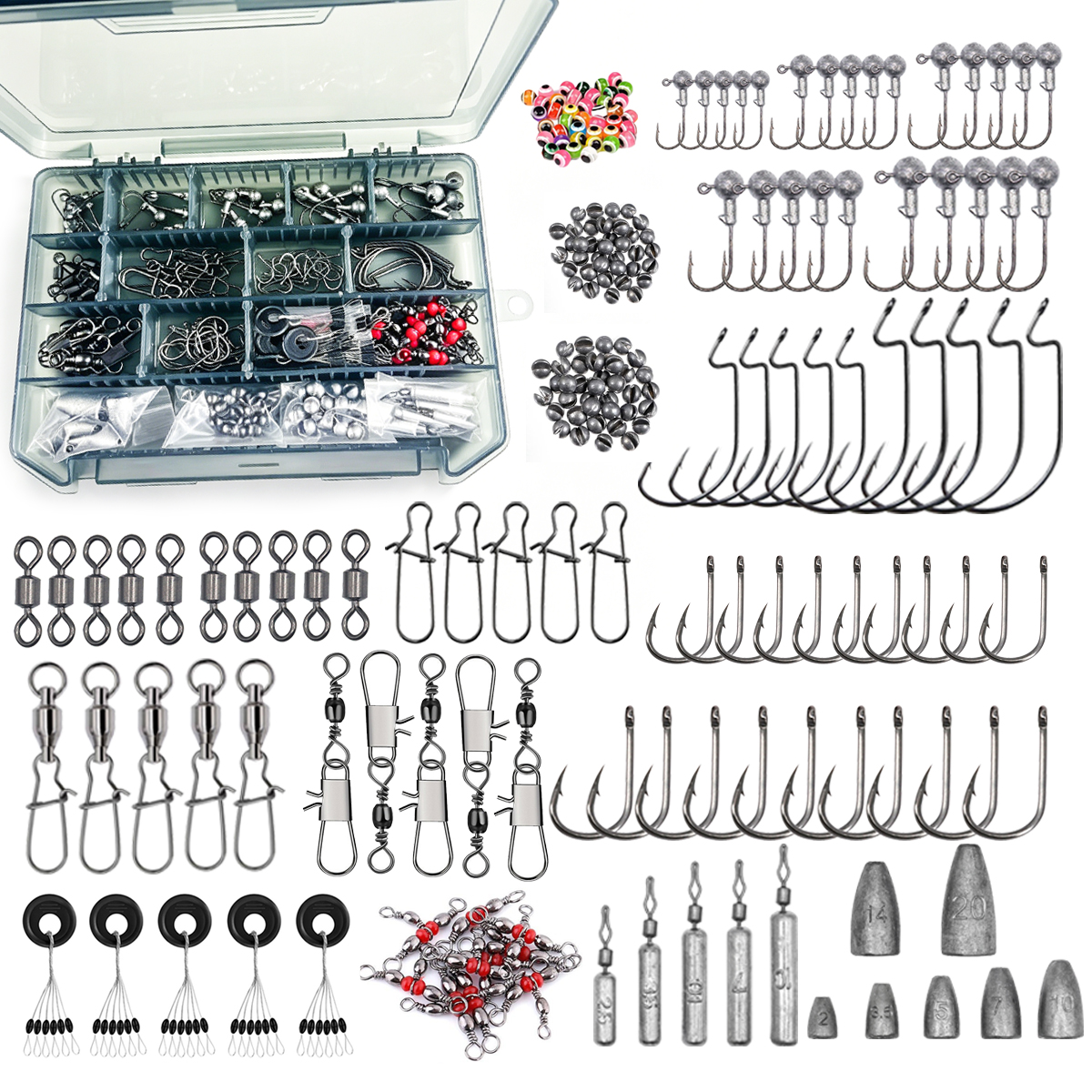 Fishing Hook Box - 187pcs Fishing Accessories Kit Organized Fishing