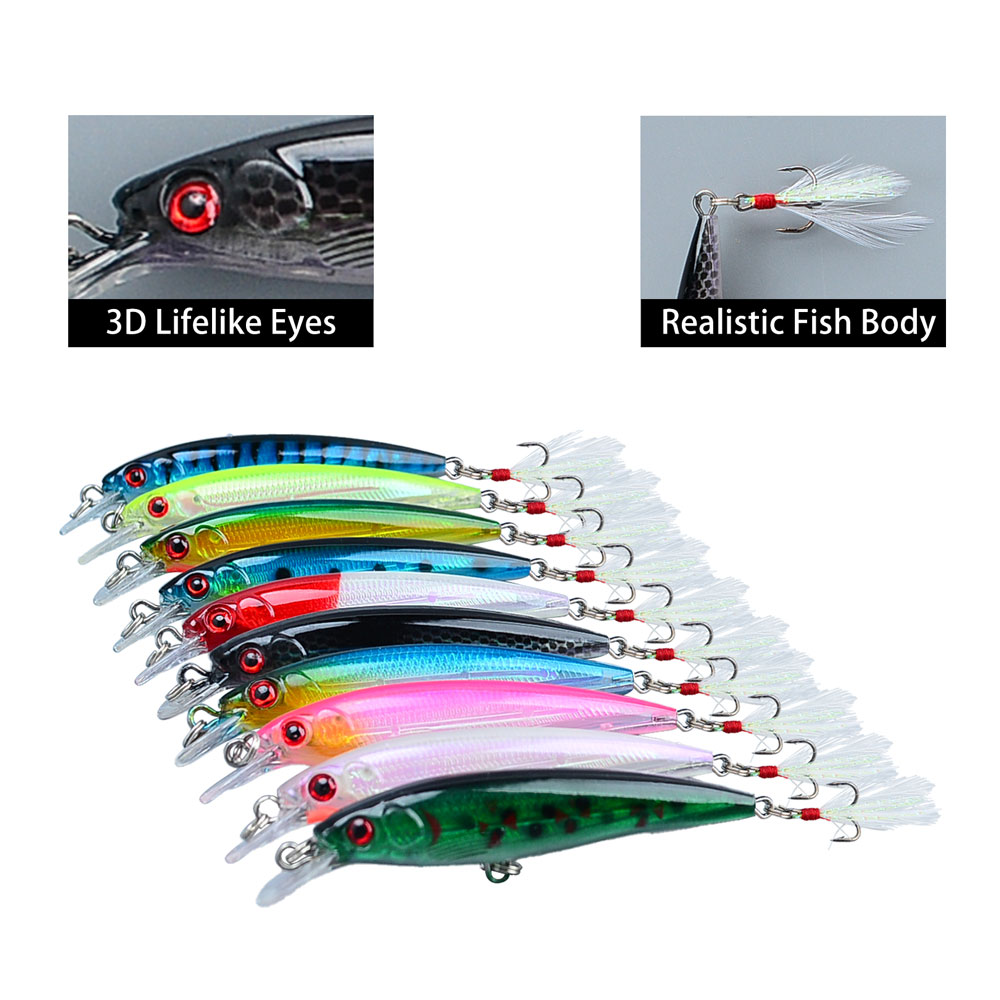 10pcs Bionic Minnow Fishing Lu - Fishing Hook Treble ulasan dan harga