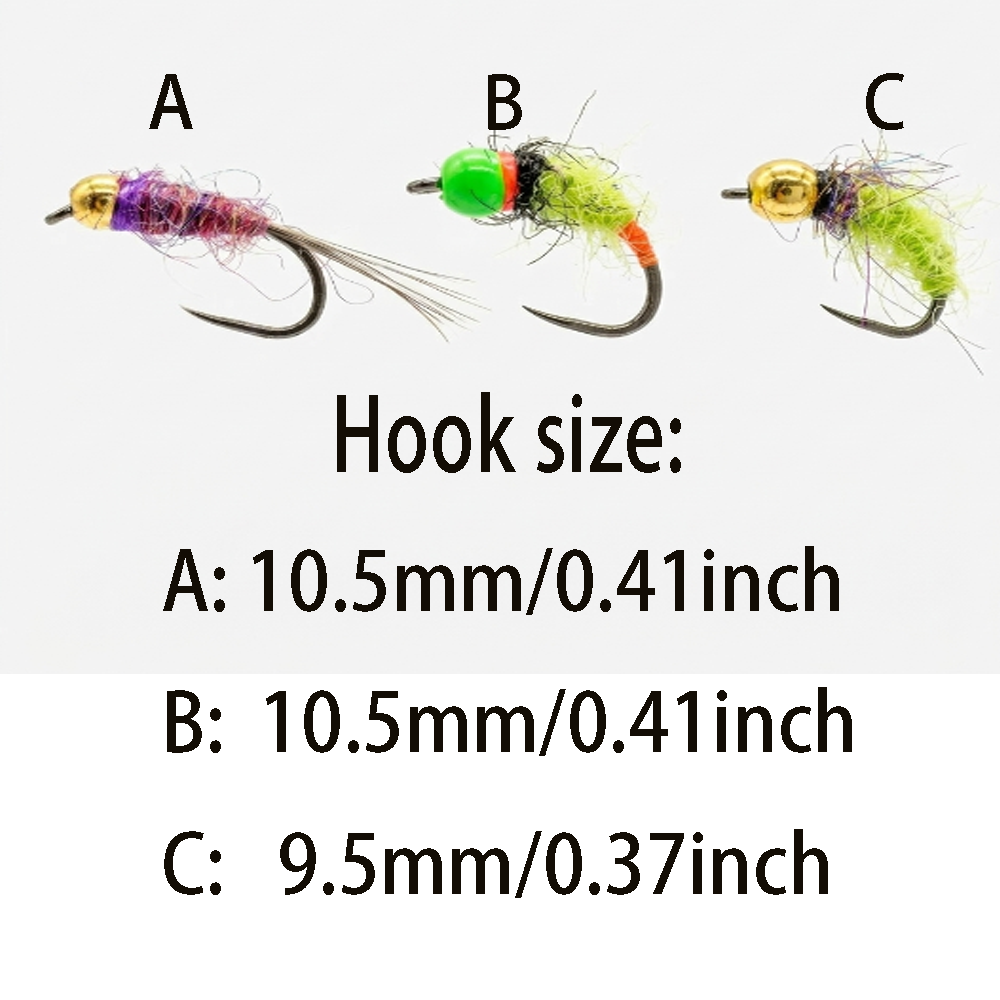 6/12Pcs Mixed Wet Nymph Fly Fi - Fishing Hook Assortment ulasan dan harga