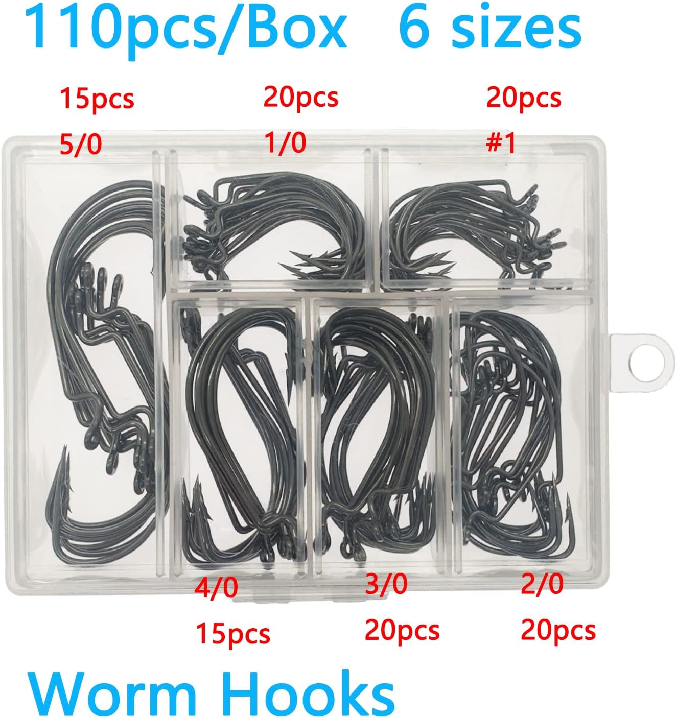 110pcs Bass Fishing Hooks Set, - Fishing Hook Offset ulasan dan harga
