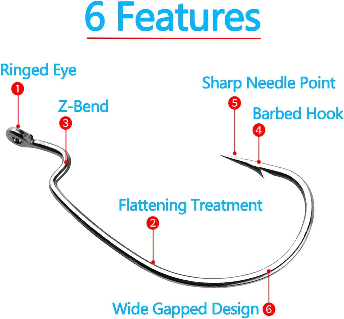 110pcs Bass Fishing Hooks Set, - Fishing Hook Offset ulasan dan harga