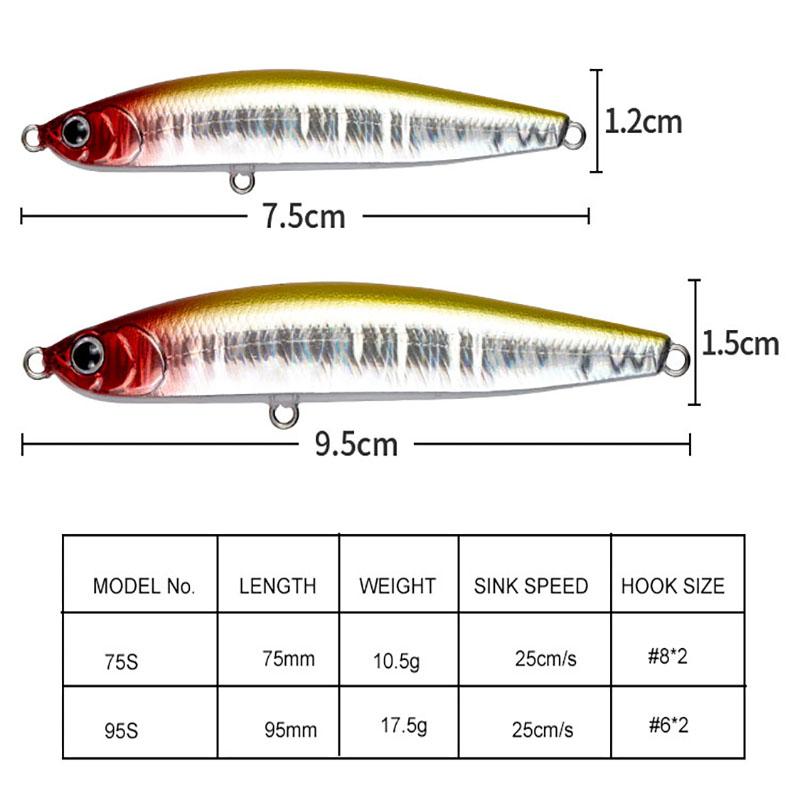 Water Sniper 10.5g 75mm Jerk P - Fishing Hook Treble ulasan dan harga