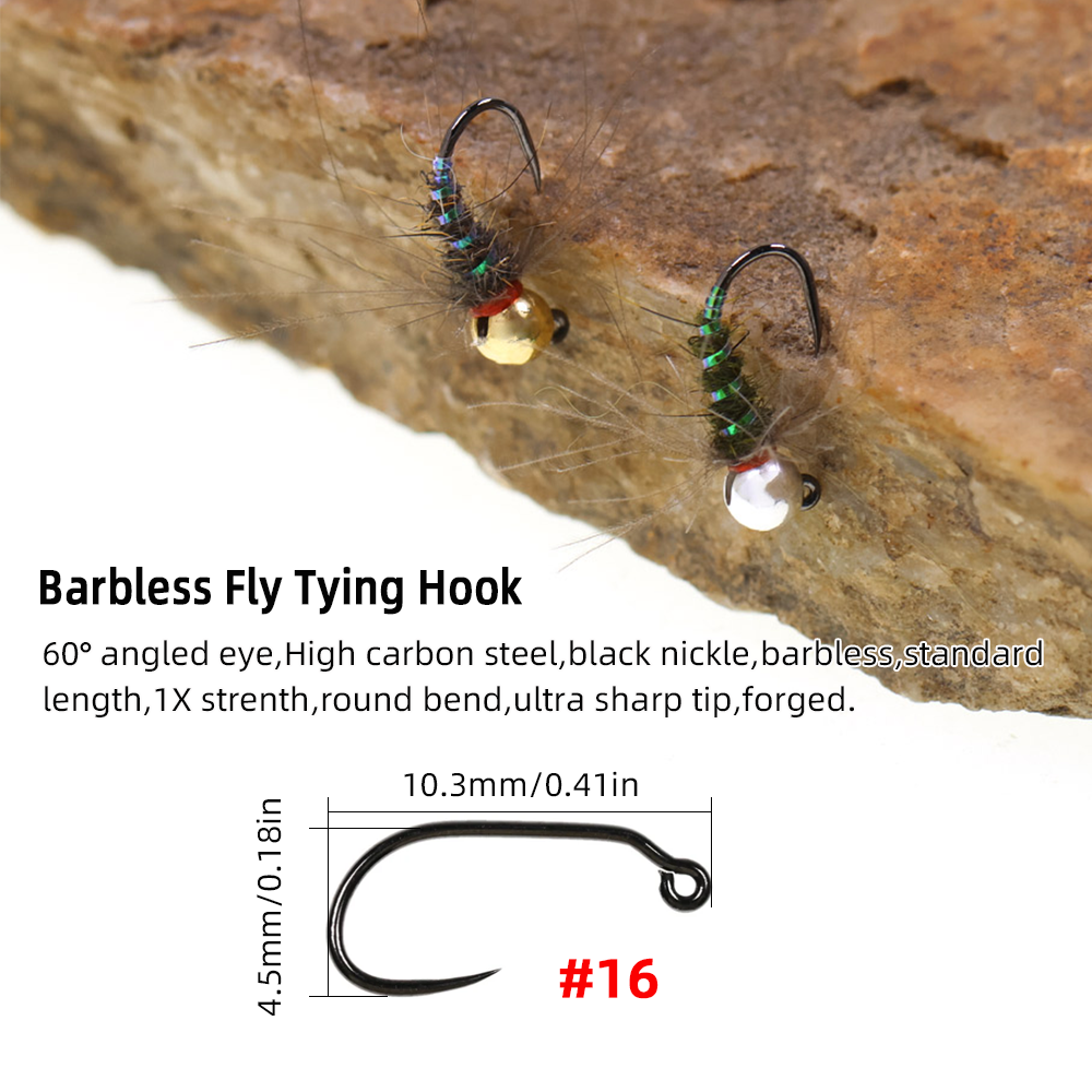 4pcs #16 Tungsten Beadhead CDC - Fishing Hook Barbless ulasan dan harga