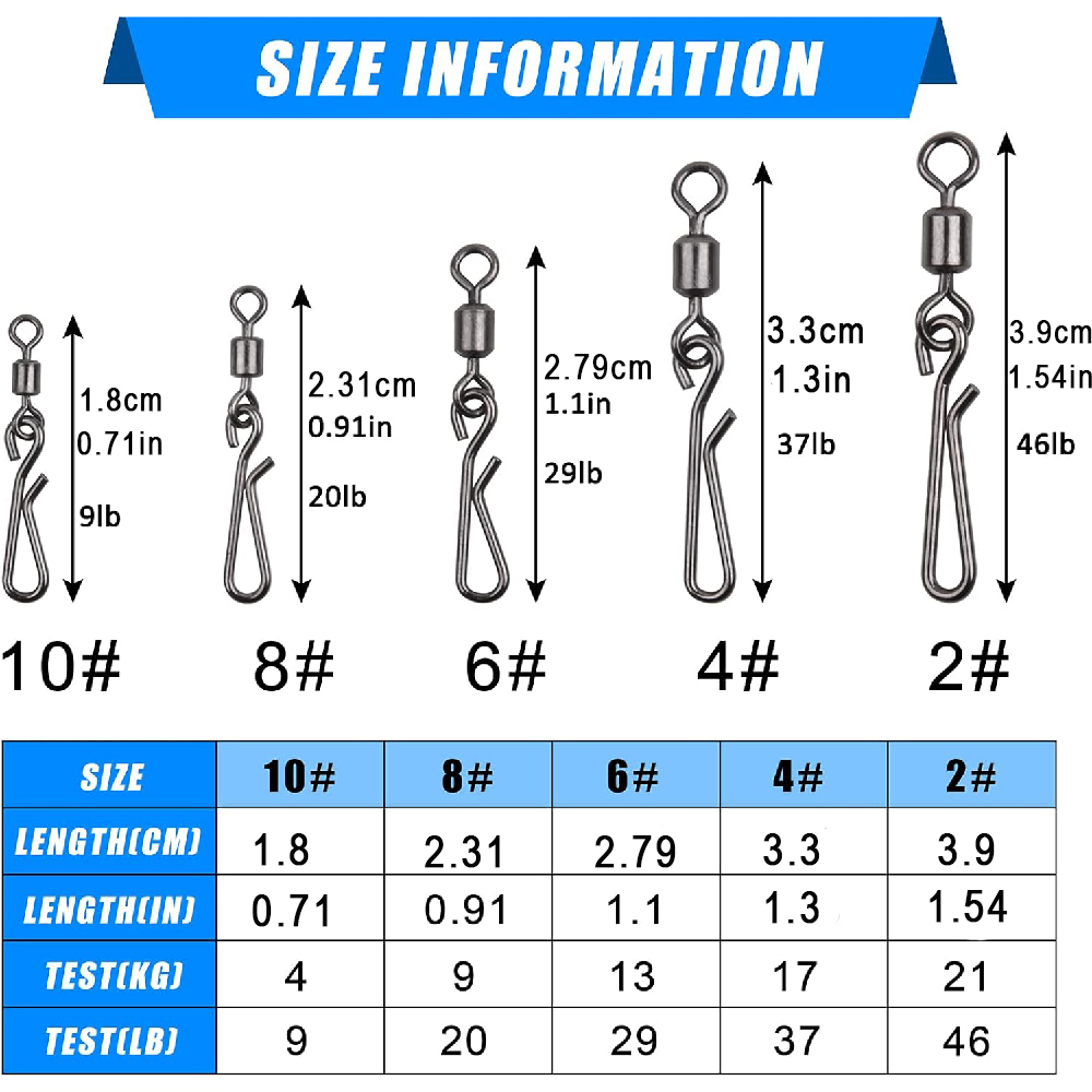 30Pcs swivels and snap for fis - Fishing Hook Stainless Steel ulasan dan harga