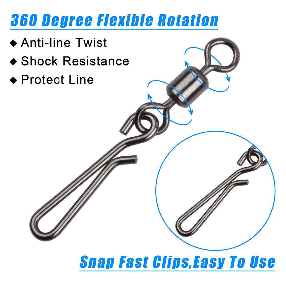 30Pcs swivels and snap for fis - Fishing Hook Stainless Steel ulasan dan harga