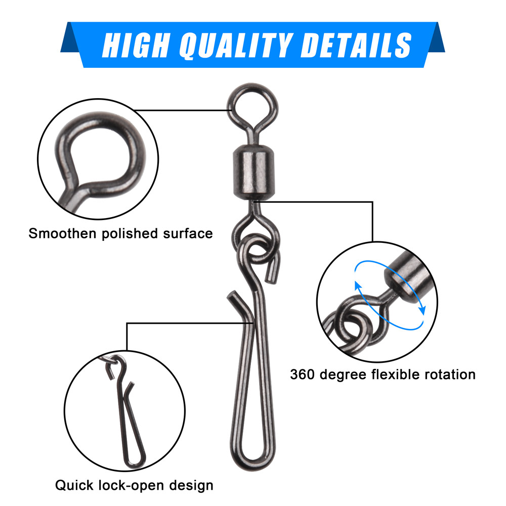 30Pcs swivels and snap for fis - Fishing Hook Stainless Steel ulasan dan harga