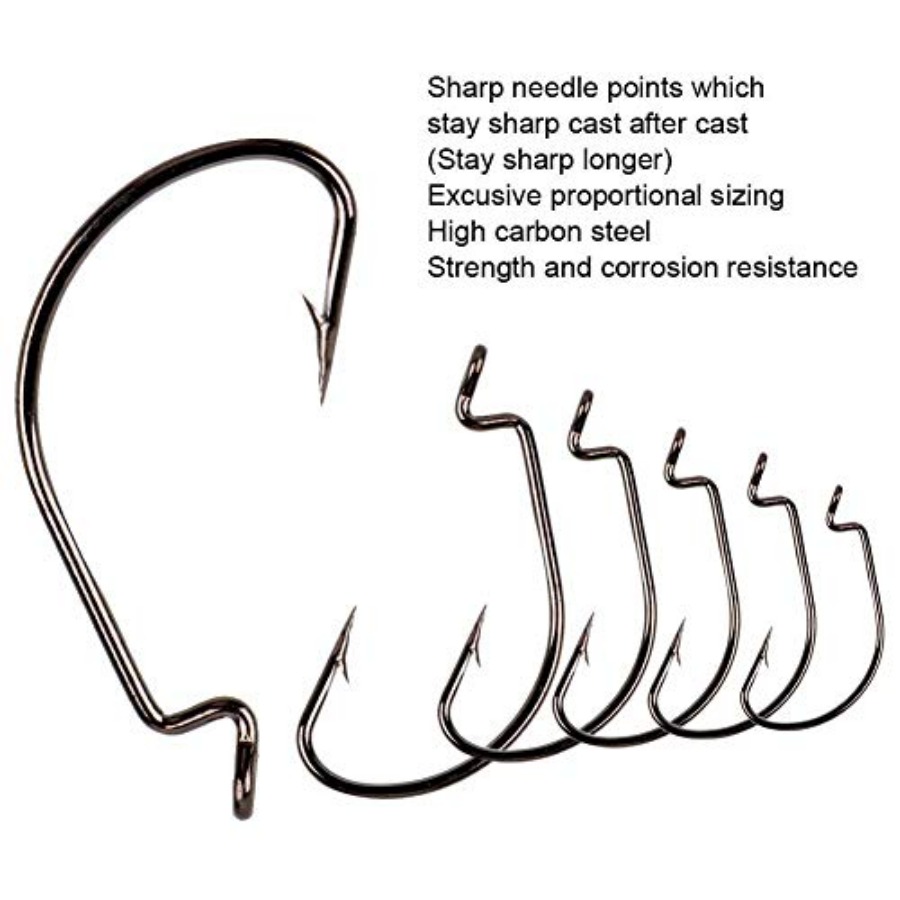 Offset Shank Worm Hooks High C - Fishing Hook Weedless ulasan dan harga
