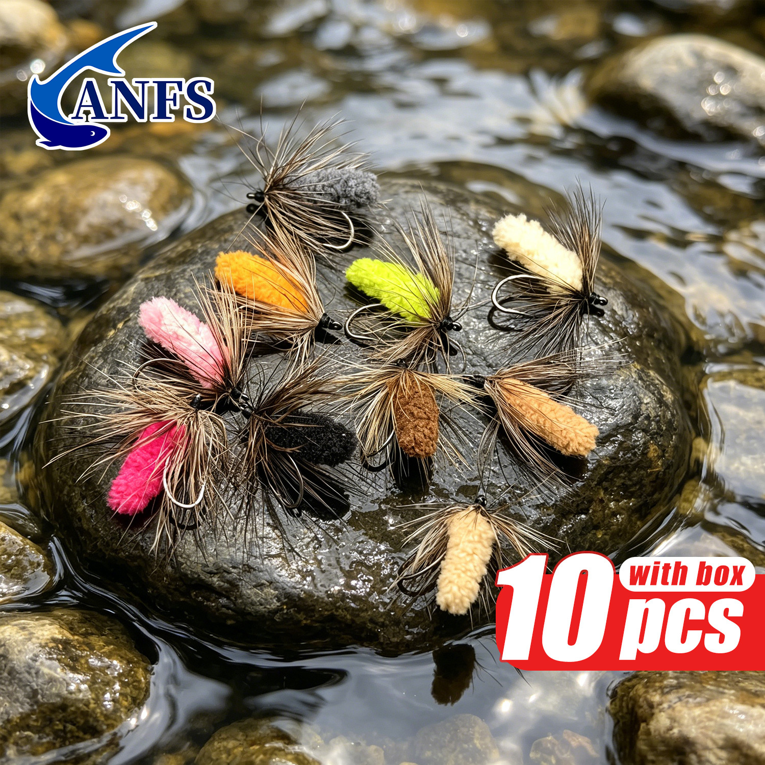 ANFS 10pcs Mop Fly Assorted Co - Fishing Hook Assortment ulasan dan harga