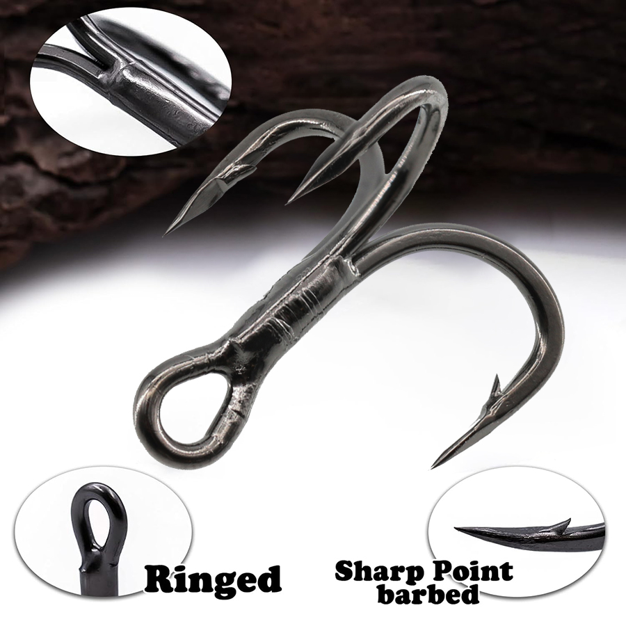 6X Fishing Treble Hook 10Pcs T - Fishing Hook Barbless ulasan dan harga