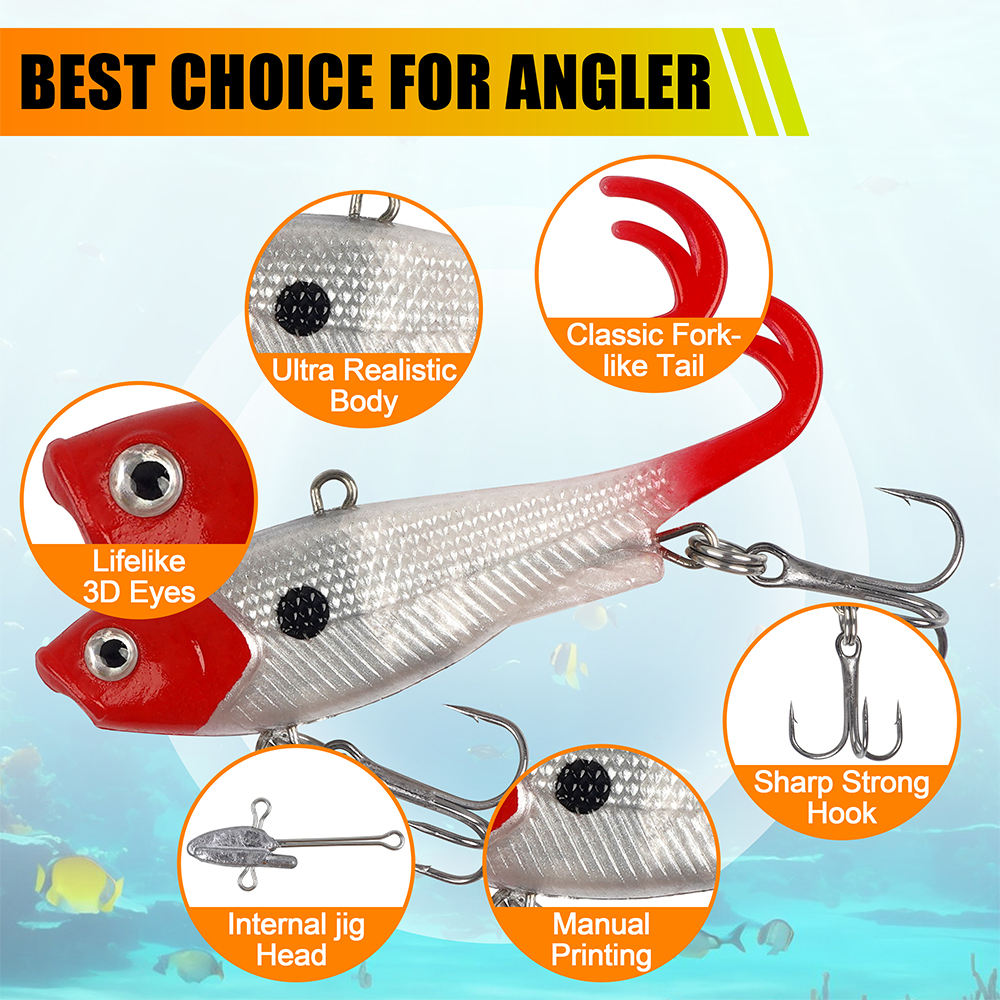 10Pcs/5Pcs Soft Fishing Lures  - Fishing Hook Treble ulasan dan harga