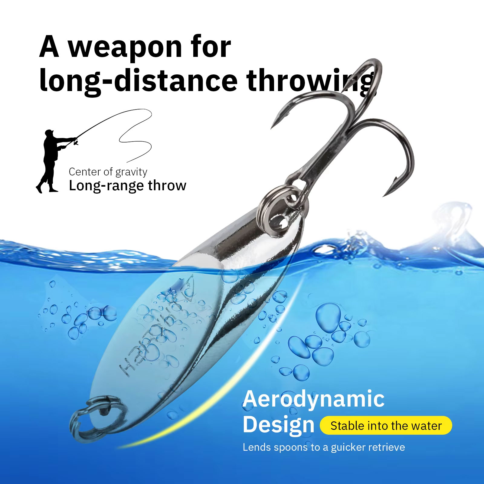 5pcs Metal Spinner Spoon Lures - Fishing Hook Treble ulasan dan harga