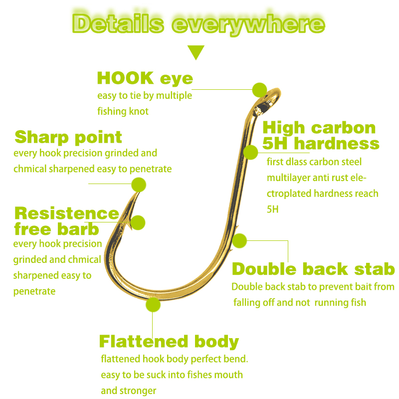 50pcs Fishing Octopus Hooks, S - Fishing Hook Circle ulasan dan harga